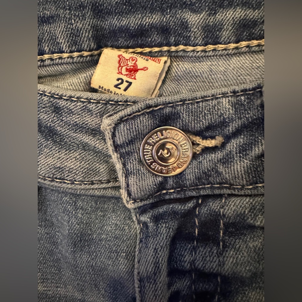 True Religion Jenny Mid rise Skinny Denim Blue Jeans 27 - Picture 11 of 13